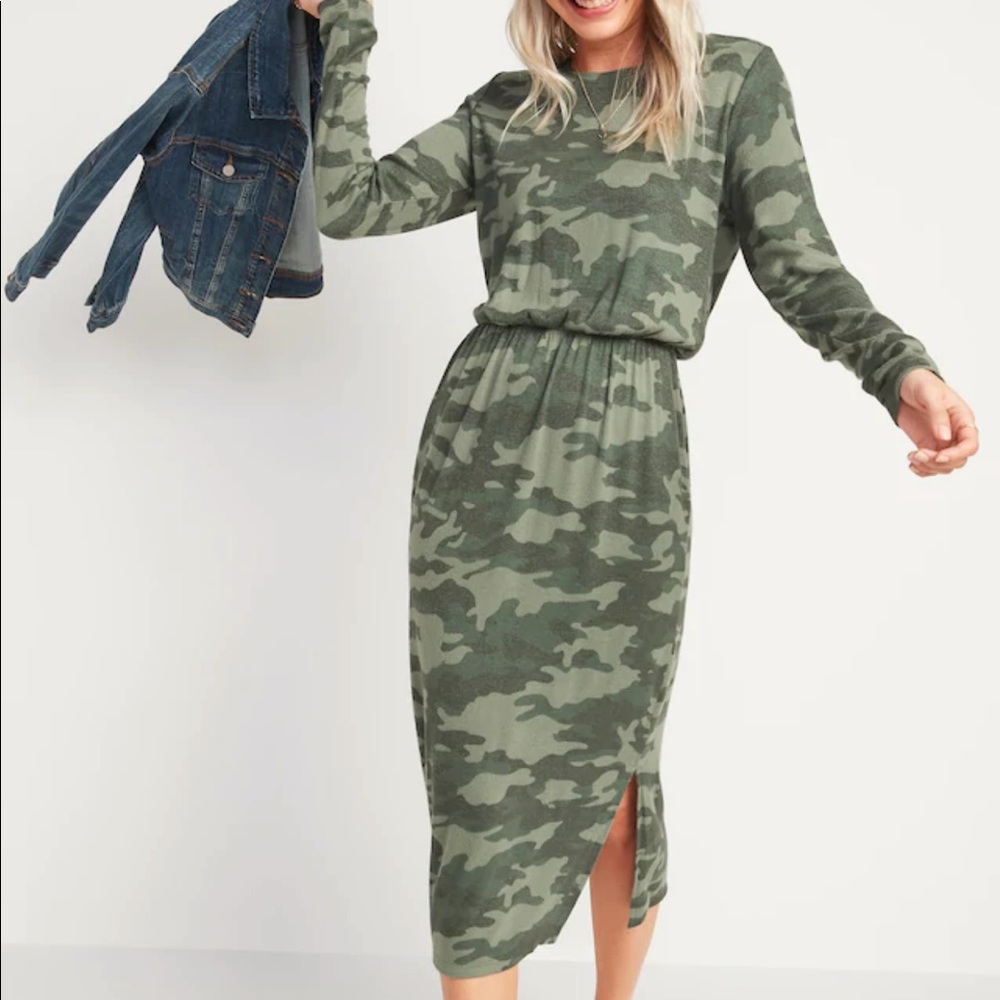 NWT CAMO OLD NAVY TSHIRT MIDI DRESS XXL